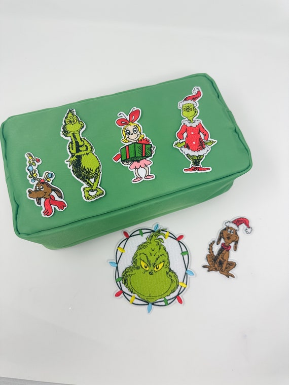 Grumpy green Christmas Iron on patches