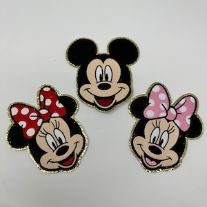 Extra Large Mickey and Minnie patches - 6” iron on and stick on or sew on  Disney patches -