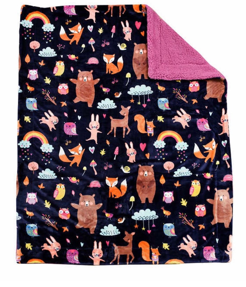 Personalized Childrens Sherpa Oversized Throw Blanket Etsy