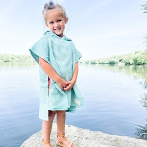 Embroidered Hooded Towel: Waffle Organic Cotton Swim Coverup image 6