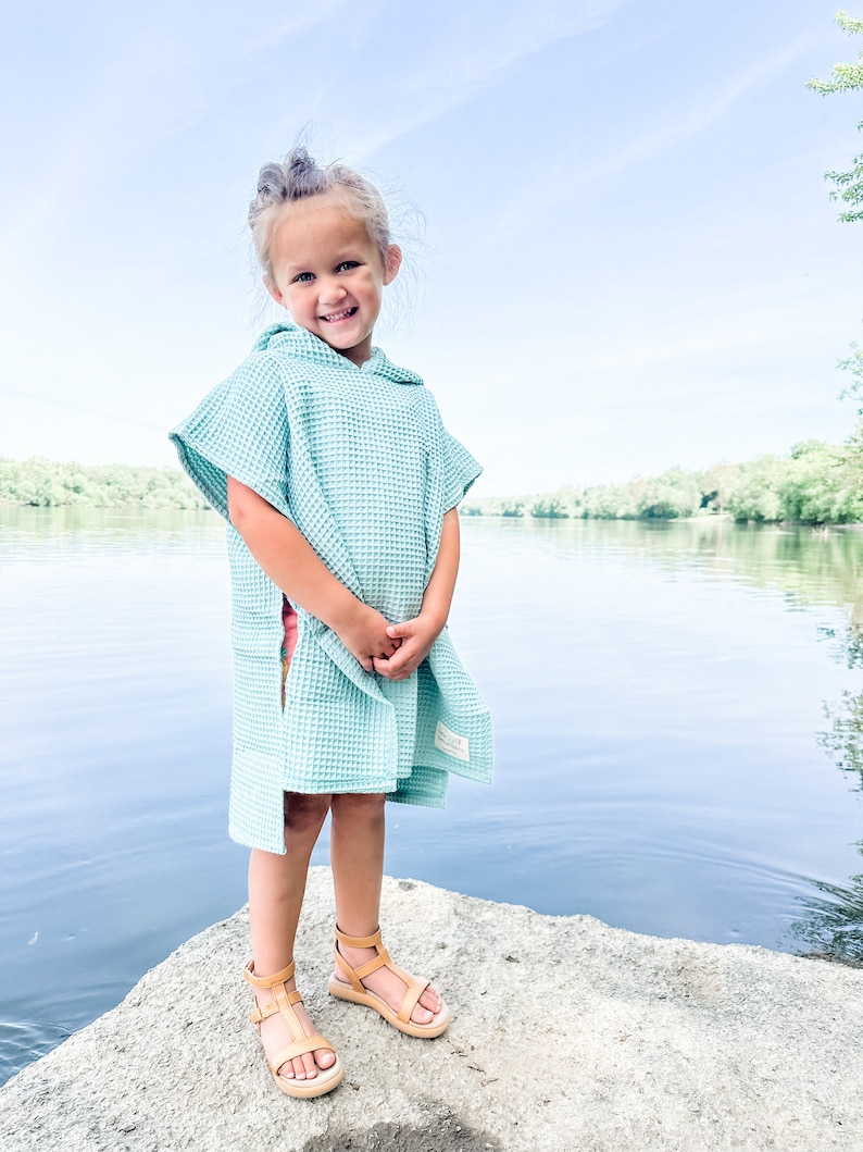 Embroidered Hooded Towel: Waffle Organic Cotton Swim Coverup image 6
