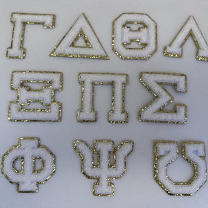 Griechisches Alphabet Patches zum aufbügeln - aufnähen - Sticker Patch