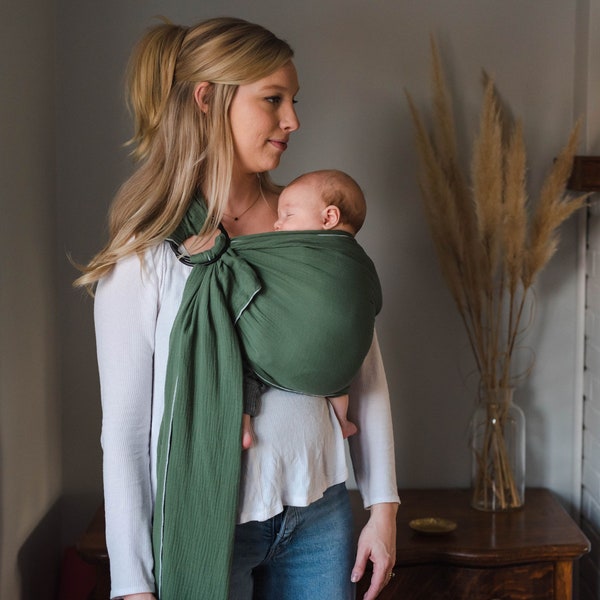Lightweight Muslin Ring Sling: Baby Carrier, Plus Size Available