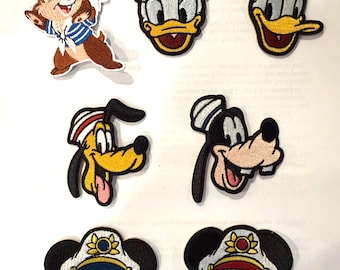 Captain Mickey and Minnie Patches - Disney cruise line Stick on - iron on - sew on - sticker patches