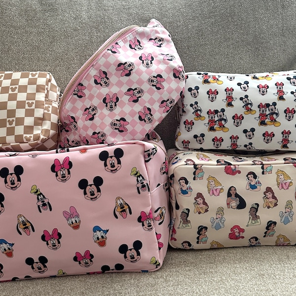 Disney Mickey and Friends pouches, Minnie, princesses, 4 sizes, pouches