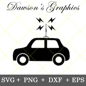 Instant Download!!! Ham Radio Antenna on Car Svg Amateur Radio Antenna Svg Christmas gift for Him svg, png, dxf, eps