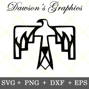 May include: Black and white silhouette of a stylized eagle with wings spread. The eagle is a traditional Native American symbol.