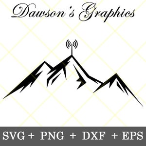 Sofort Download!!! Funkamateur GMRS Turm am Gebirge Design Antenne SVG Weihnachtsgeschenk für Ihn
