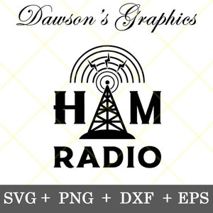 Instant Download!!! Ham Radio Design With Tower Svg Amateur Radio Clip Art for Christmas or Father&#39;s Day, gift for Him svg, png, dxf, eps