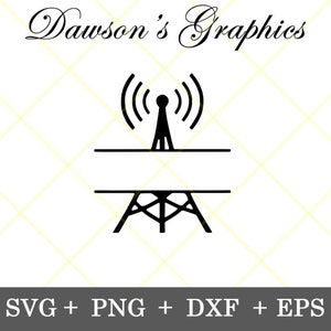 Sofortdownload!!! Ham Radio GMRS Tower Split Design Kein Rufzeichen AMFA Radio Antenne svg Weihnachtsgeschenk für ihn svg, png, dxf, eps