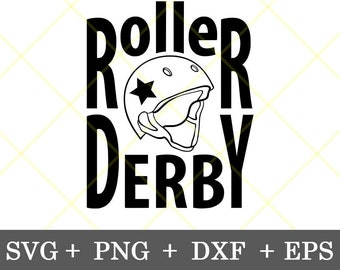 Roller Derby Design with Helmet Svg, Roller Skating Sublimation File, Roller Derby Helmet, Skate Bag, Instant Download, Svg, Dxf, Eps, Png