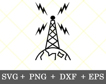 Instant Download!!! Ham Radio Tower Design #3 No Call Sign SVG Emergency Amateur Radio Antenna SVG Christmas gift for Him svg, png, dxf, eps