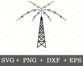 Instant Download!!! Ham Radio Tower Design #2 svg, Amateur Radio Antenna svg, GMRS Clipart Design, digital download, svg, png, dxf, eps