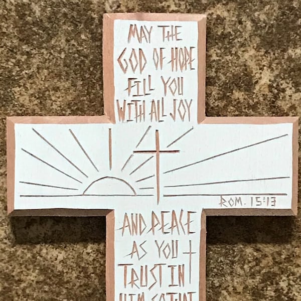 Hope Cross, Religious Encouragement Gift, Cross With Bible Verse
