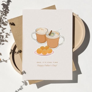 Papa, es ist Chai-Zeit! Vatertagskarte für Papa, Nanaiji, Babaiji - Chai Greetings Card - Indische Vatertagskarte
