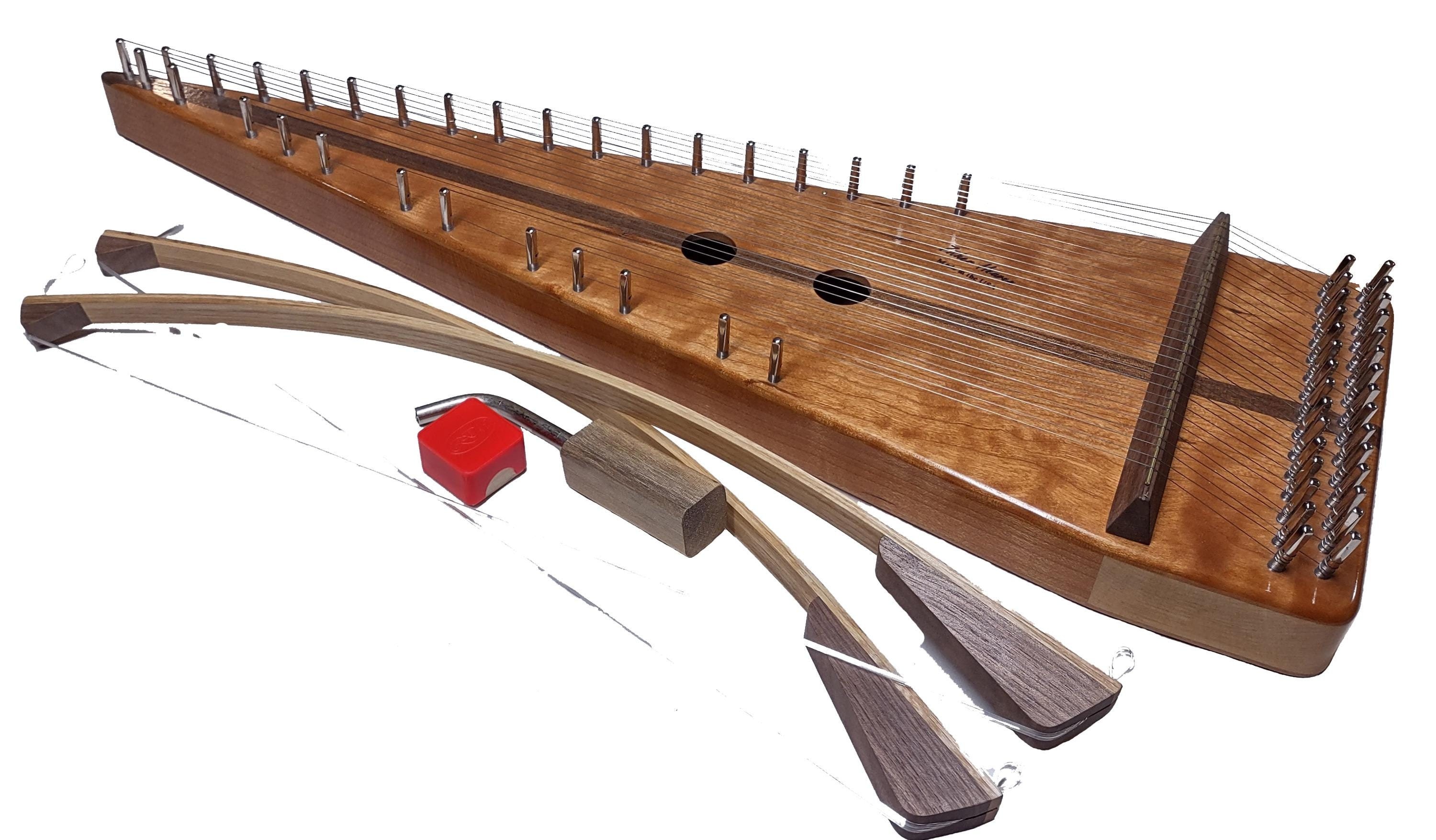 Zither Heaven 30 String Cherry Bowed Psaltery With Two Bows