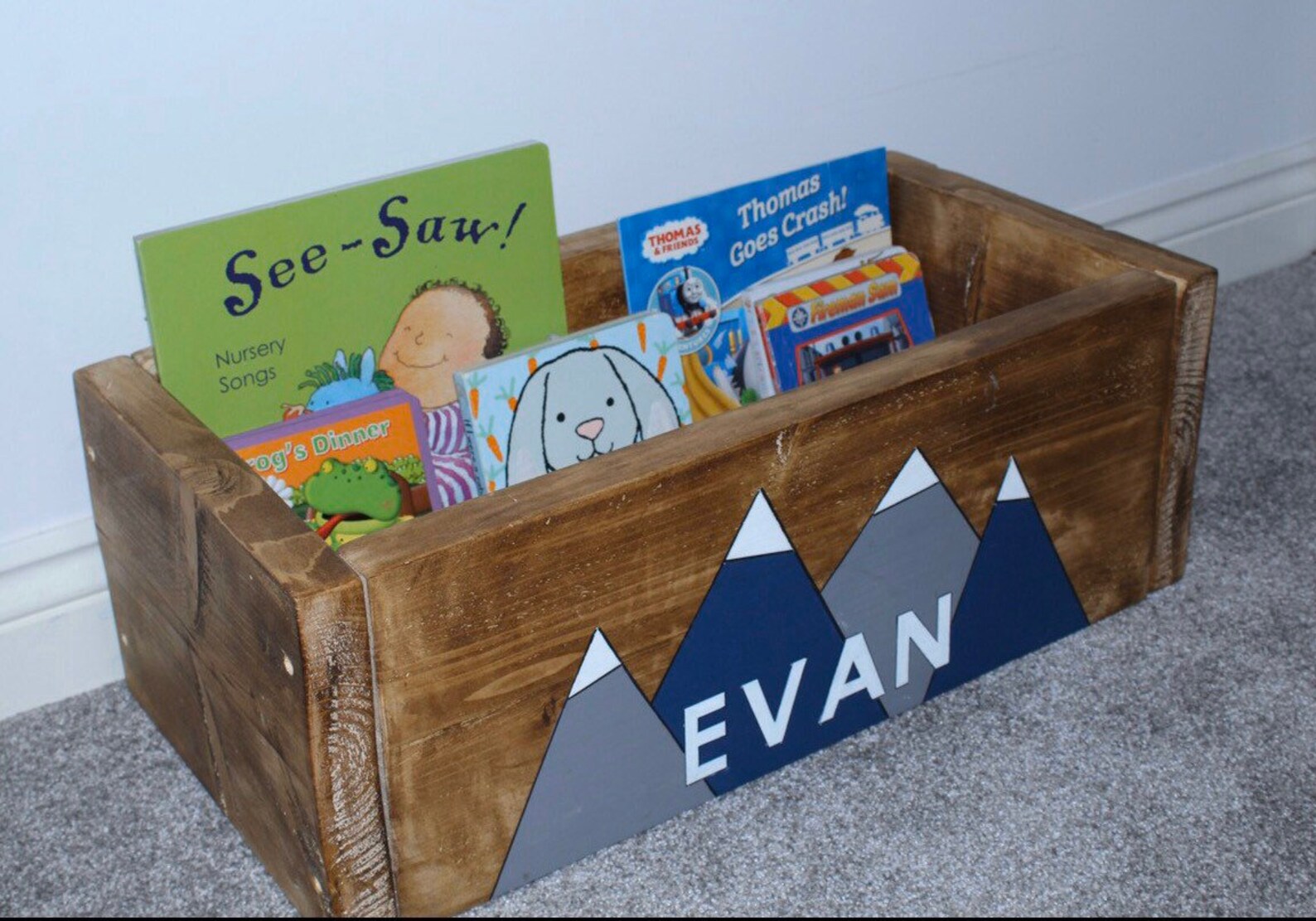 PERSONALISED Children's Toy Box Book Box Book Bin Etsy