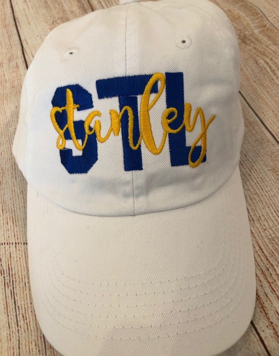 St. Louis Blues Trucker Hat/ Blues Hat/ Trucker Hat/ Embroidered Blues Hat/  Navy Trucker STL w/ blues hat/ Yellow Gold and White