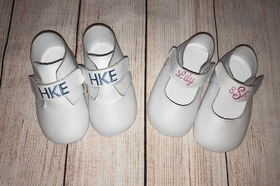Leather Crib Shoes W Personalization Monogrammed Infant Shoes