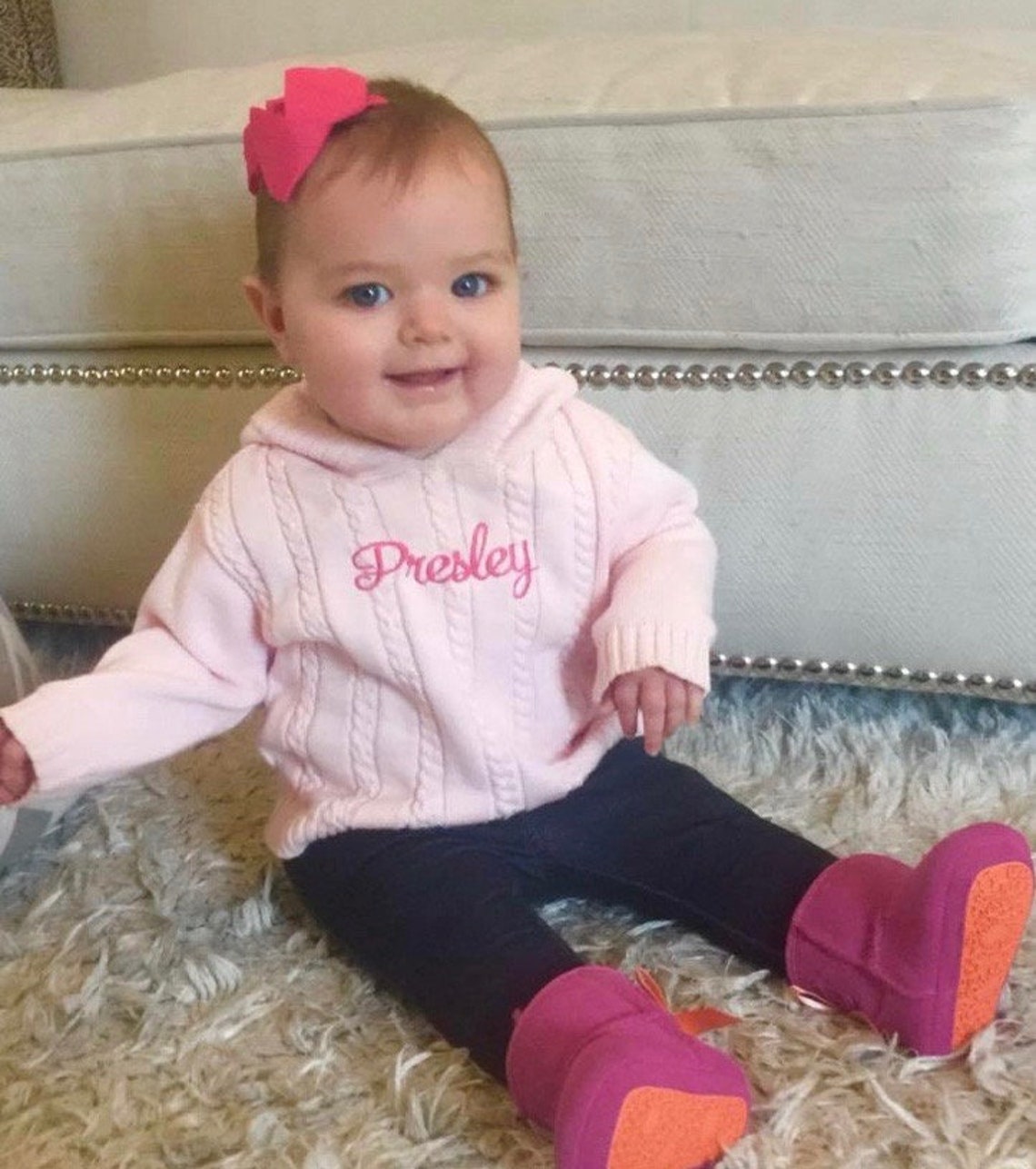 Personalized Baby Sweater/ Hooded Baby Sweater/ Infant Sweater Etsy