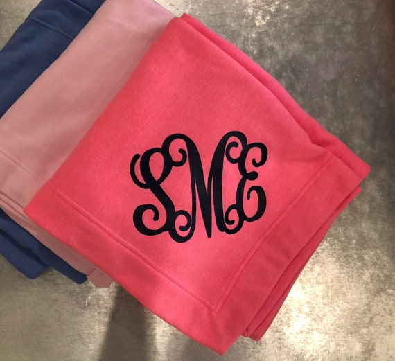 Monogrammed Stadium Blanket Personalized Blanket Monogrammed Etsy