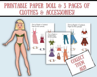 Printable Paper Doll & Clothes | Activities and Crafts for Kids