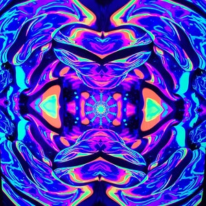 Galactic Slushie (Tapeçaria de Luz Negra) Luminária de Parede Fluorescente Reativa a UV Trippy - Fabricada nos EUA