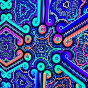 Chroma Zen (ブラックライトタペストリー) サイケデリック UV反応蛍光壁掛け