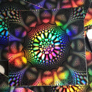 Fractal Hypnosis - Psychedelic 3&quot; Holographic | Car, Laptop, Water Bottle, Tumbler Vinyl Sticker