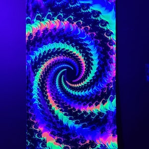 Hypersonic Portal - Blacklight Fluorescent Reactive Tapestry Wall Hanging