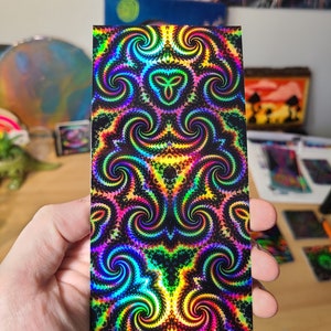 Fractal Kandi - Trippy 6" Holographic Geometric Rainbow Sticker | Car, Laptop, Water Bottle, Tumbler Vinyl Sticker