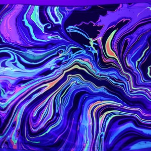 Neon Rift - Blacklight Tapestry - Psychedelic Fluid Art UV Reactive - Wall Art