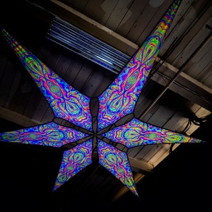Infinity Portal - Ceiling Canopy - Trippy UV Reactive Geometric Tapestry - 6 petals set -  Made in the USA