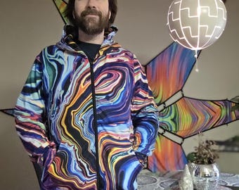 Neon Rift - Hoodie - All Over Print - Psychedelic Festival Clothing (Zipper Optional)