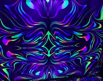 Rave Candy abstract Blacklight Tapestry UV Reactive | Etsy