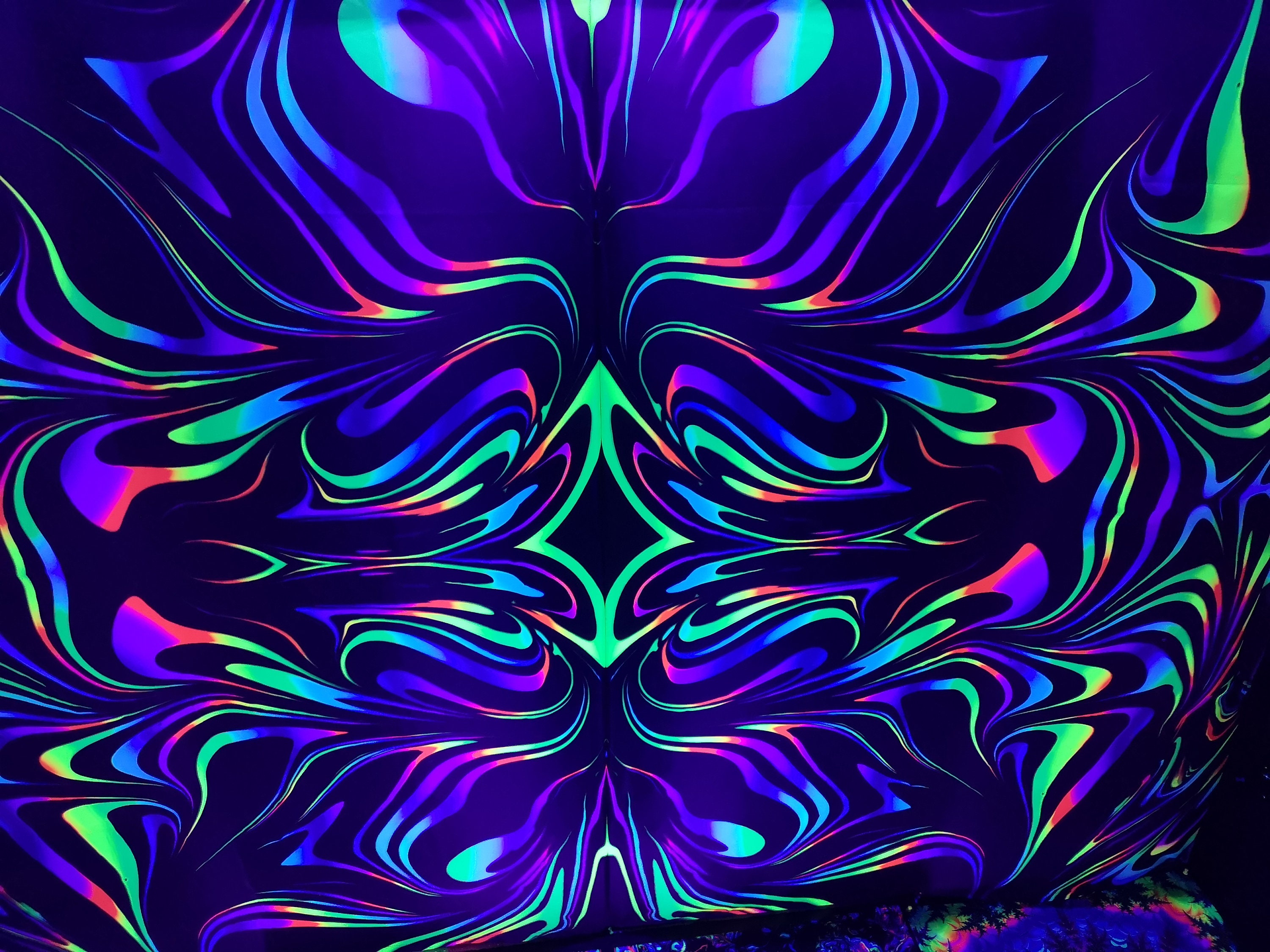 Blacklight UV Reactive Wall Tapestry Black Light Psychedelic