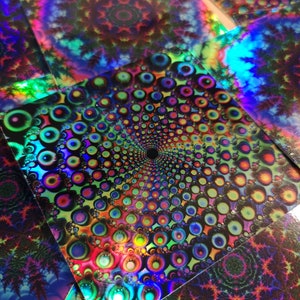 Neon Fractal Portal - Psychedelic 3" Holographic Sticker | Car, Laptop, Water Bottle, Tumbler Vinyl Sticker