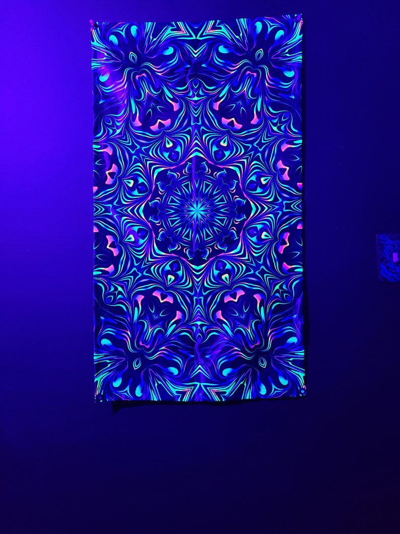 Kaleidoscope Eyes Mandala - Blacklight UV Reactive Tapestry Wall ...