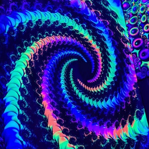 Hypersonic Portal - Blacklight Fluorescent Reactive Tapestry Wall Hanging