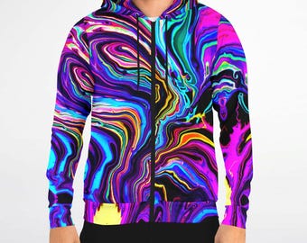 Neon Rift - Hoodie - All Over Print - Psychedelic Festival Clothing (Zipper Optional)