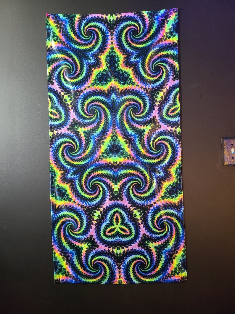 Poster Luminescent UV Grand Format - Tenture Murale Bateau Océan, Effet 3D Sous Lumière Noire