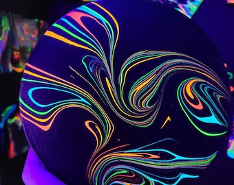 The Cosmic Ocean - UV Blacklight - Abstract Original Acrylic Painting