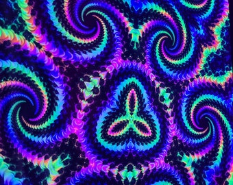 Fractal Kandi - Blacklight UV Reactive Tapestry Wall Hanging
