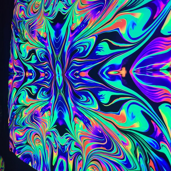 Macrodose (Blacklight Tapestry) UV Reactive Fluorescent Wall Hanging
