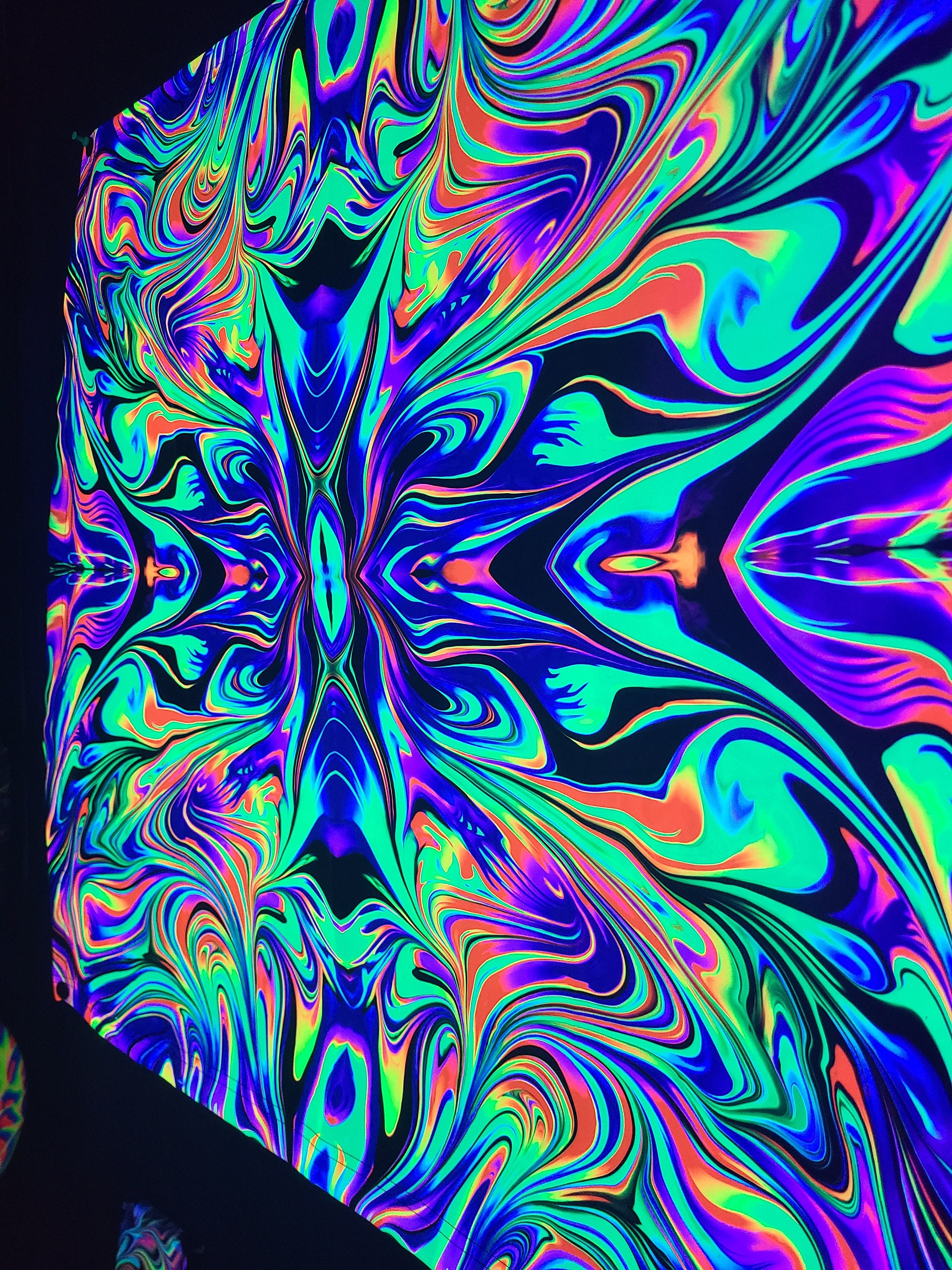 Macrodose (Blacklight Tapestry) UV Reactive Fluorescent Wall Hanging
