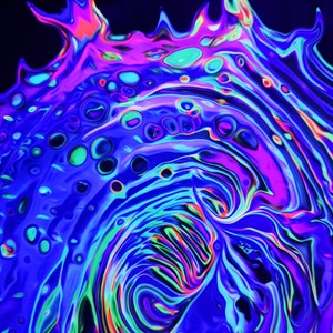 Rave Candy (Tapeçaria Abstrata de Luz Negra) Cenário Fluorescente Reativo a UV