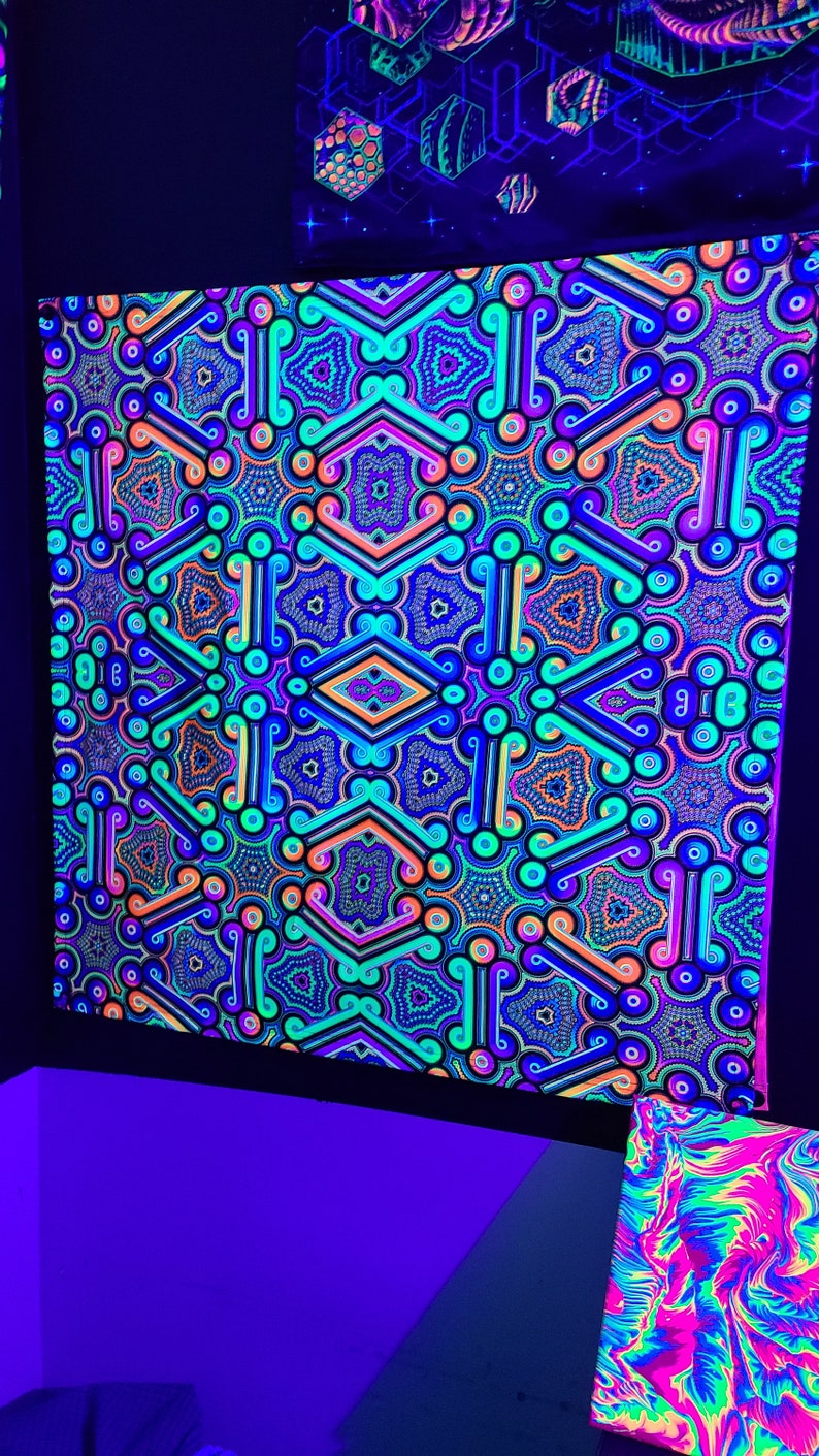 Chroma Zen (blacklight Tapestry) Psychedelic UV Reactive Fluorescent ...