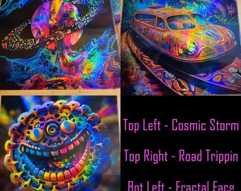 Holographic Psychedelic Art Print - Multiple Designs