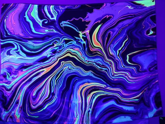 Neon Rift - Blacklight Tapestry - Psychedelic Fluid Art UV