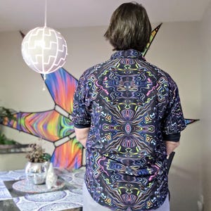 Wonky Portal - Camisa abotonada - Atuendo psicodélico para festivales (Hombre)